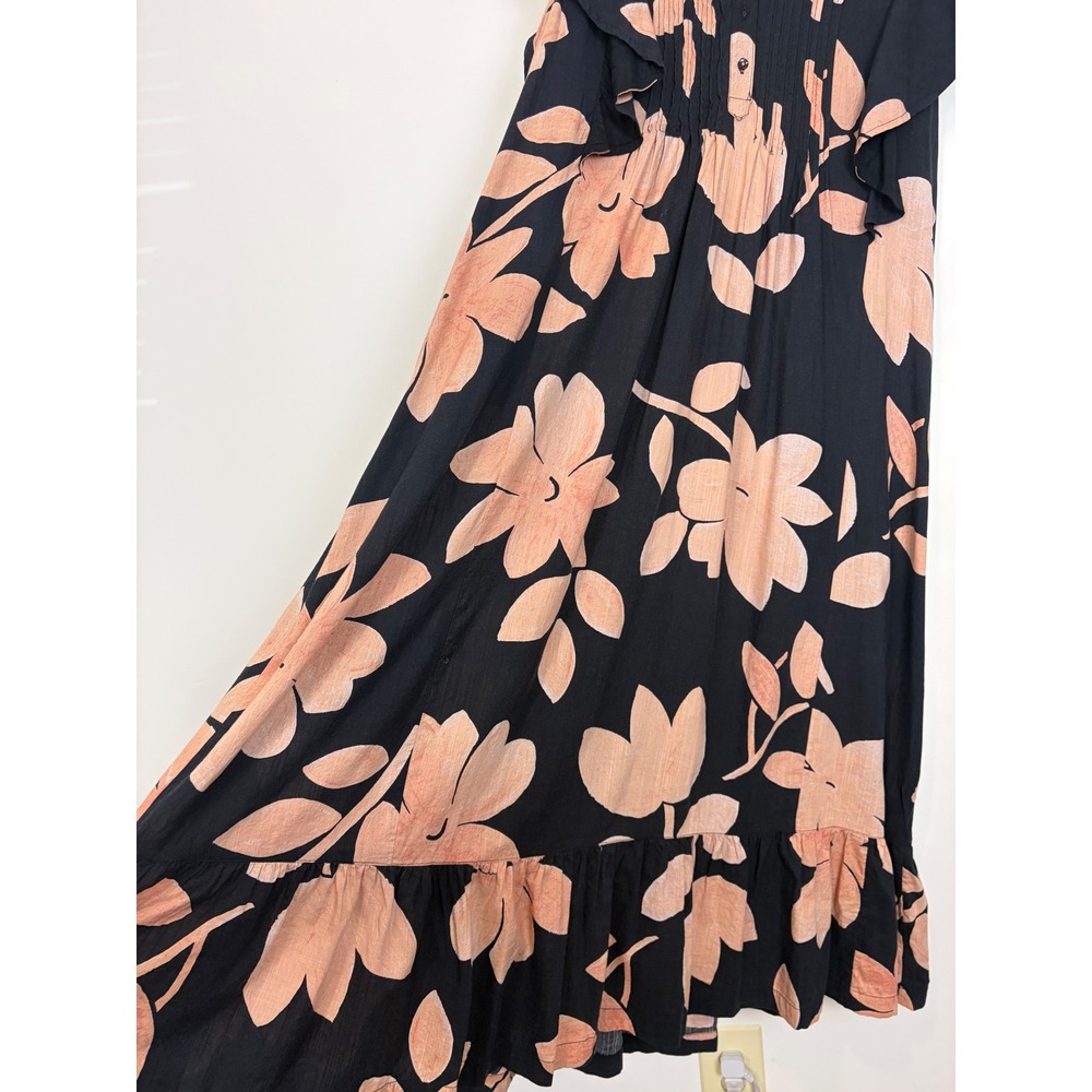 Anthropologie Maeve Cassandra Floral Maxi Dress Size 1X Black Peach Resort Boho - Picture 10 of 16